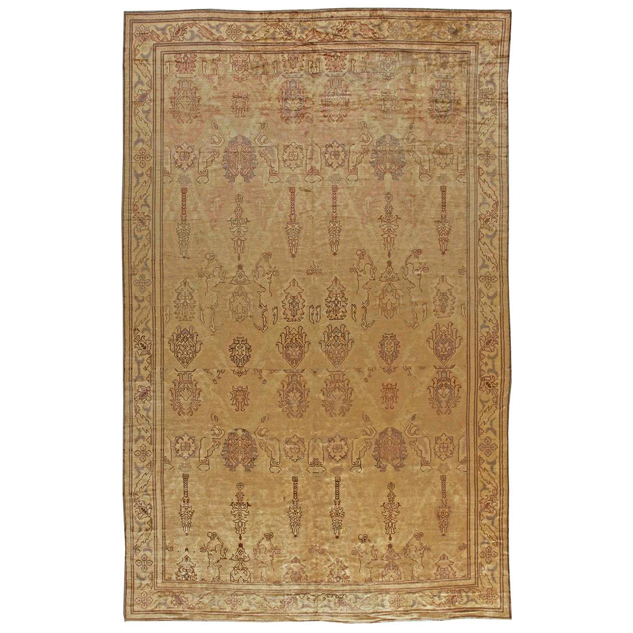Tapis vintage irlandais Donegal Abstract Brown