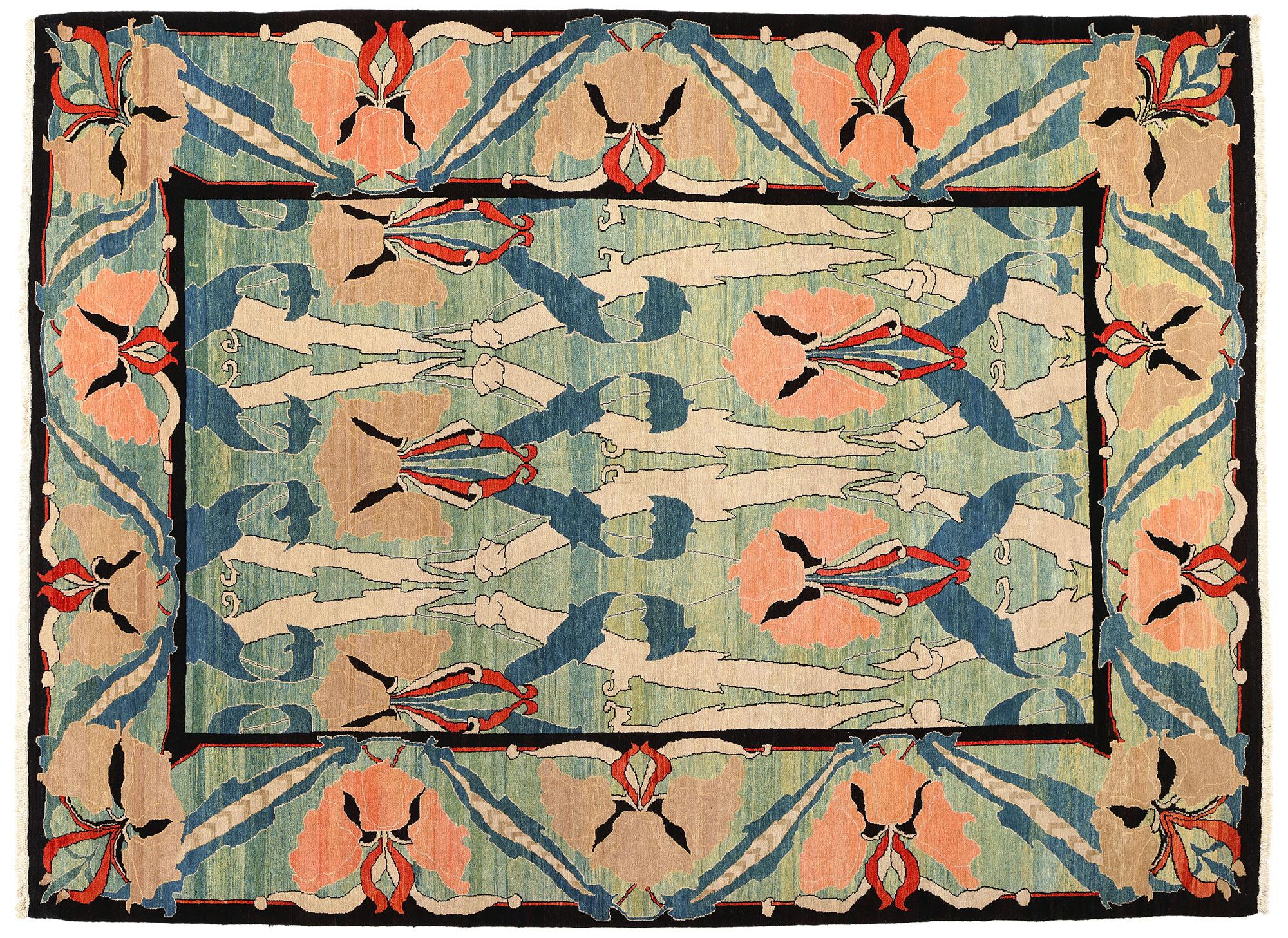 Irischer Donegal-Teppich im Vintage-Stil, inspiriert von CFA Voysey & William Morris im Angebot 3