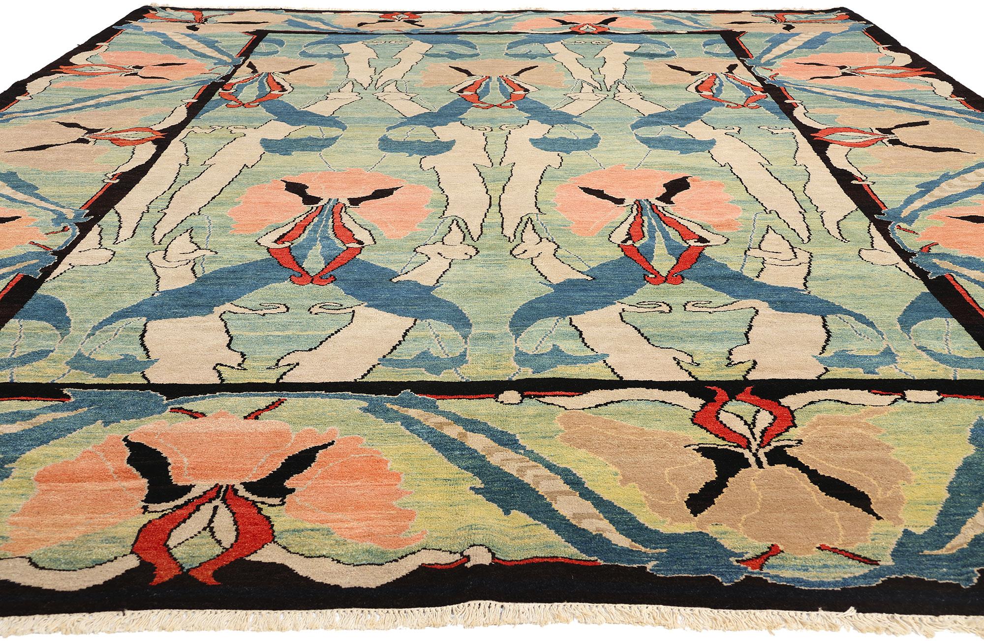 Irischer Donegal-Teppich im Vintage-Stil, inspiriert von CFA Voysey & William Morris (Arts and Crafts) im Angebot