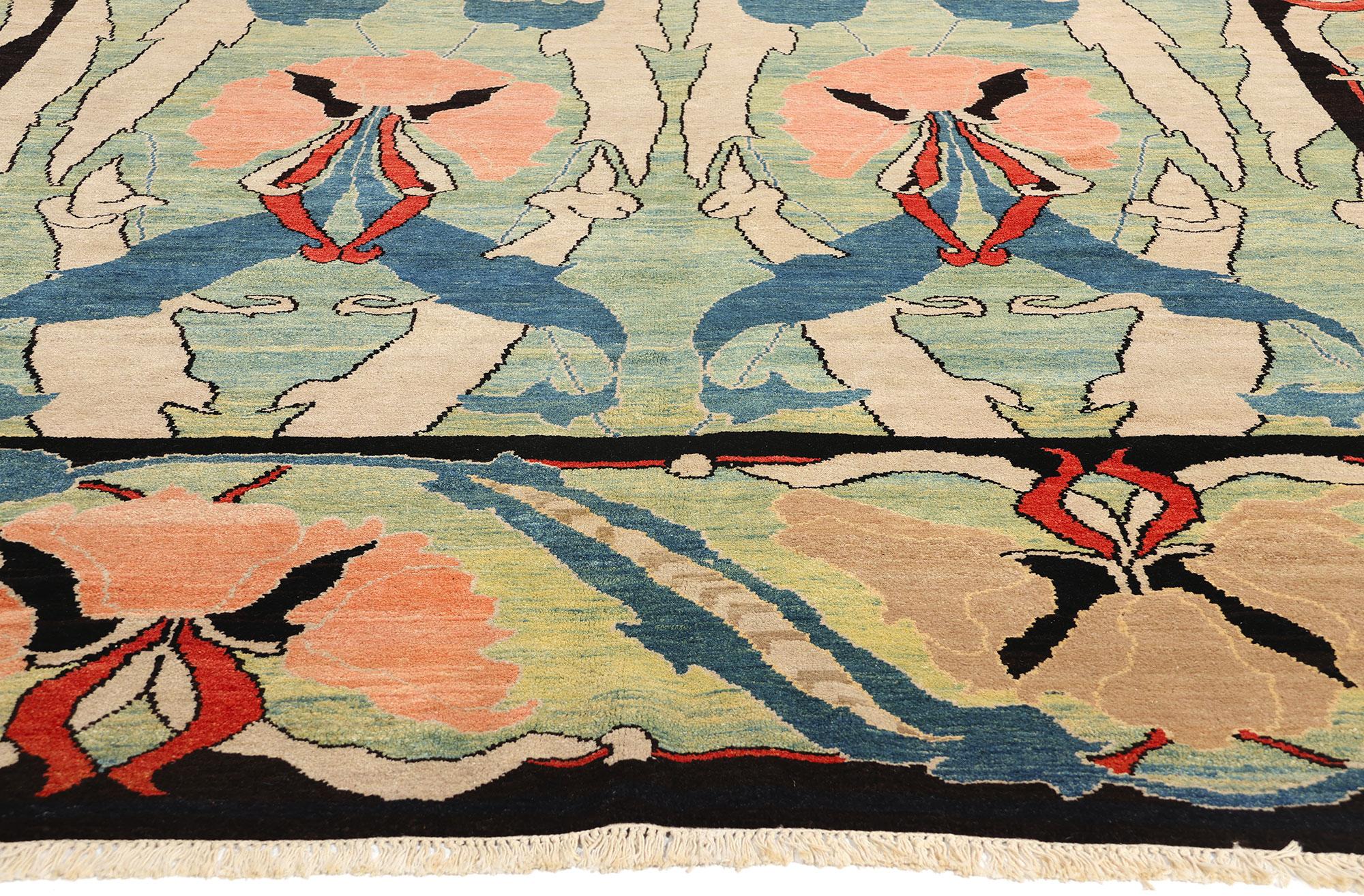 Irischer Donegal-Teppich im Vintage-Stil, inspiriert von CFA Voysey & William Morris (Handgeknüpft) im Angebot