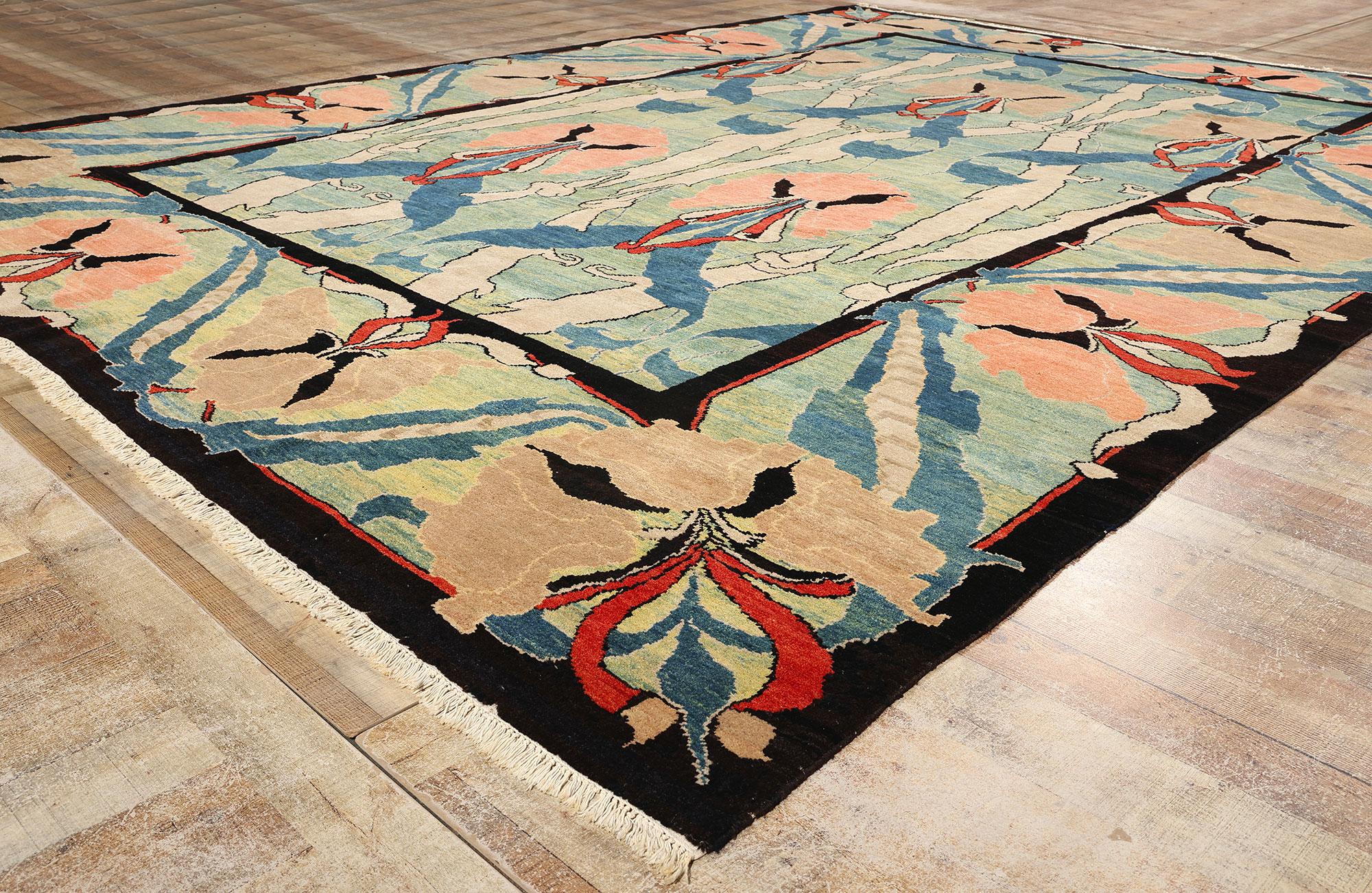 Wool Vintage Irish Donegal Rug Inspired by CFA Voysey & William Morris For Sale