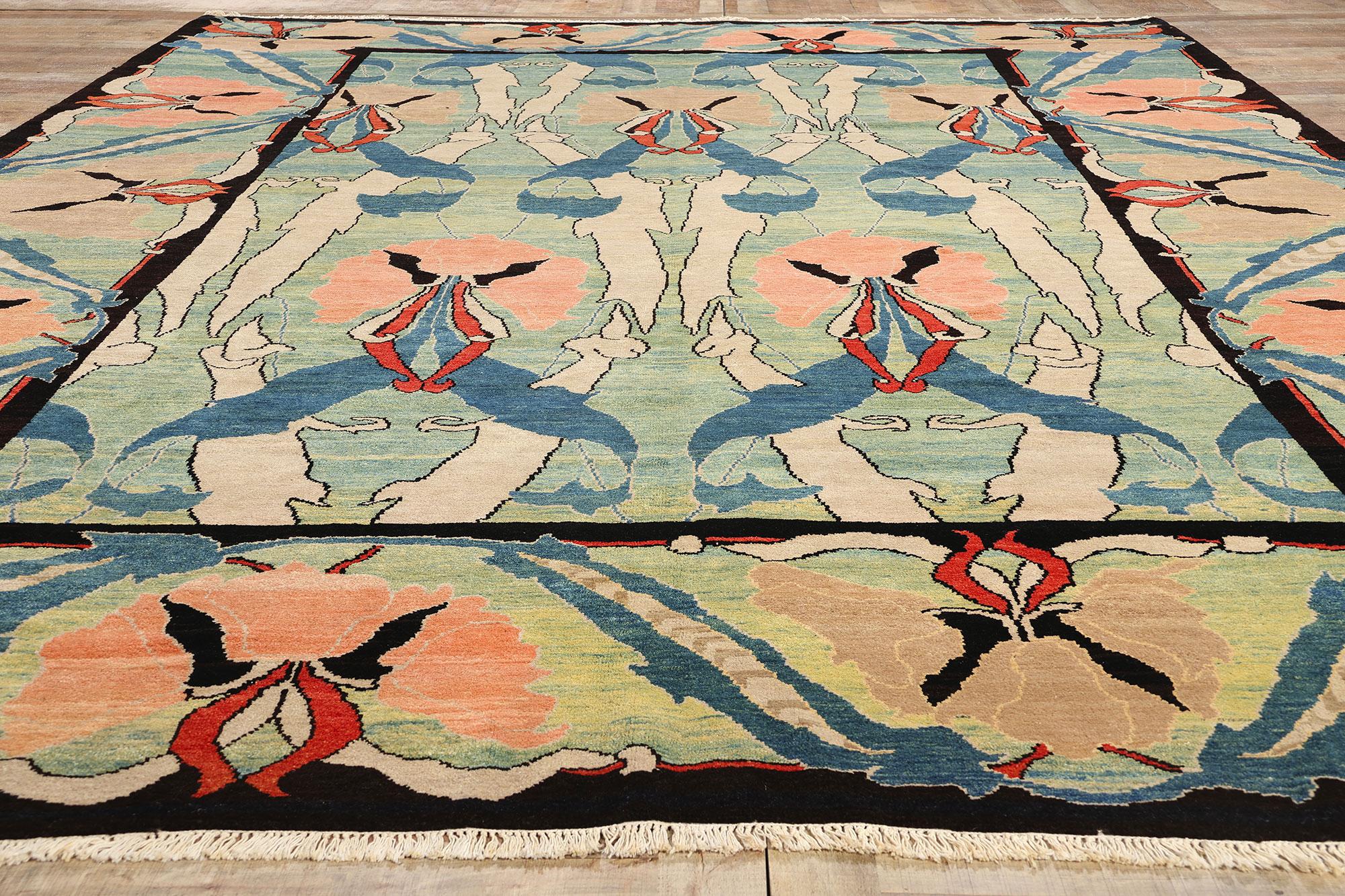 Vintage Irish Donegal Rug Inspired by CFA Voysey & William Morris For Sale 1