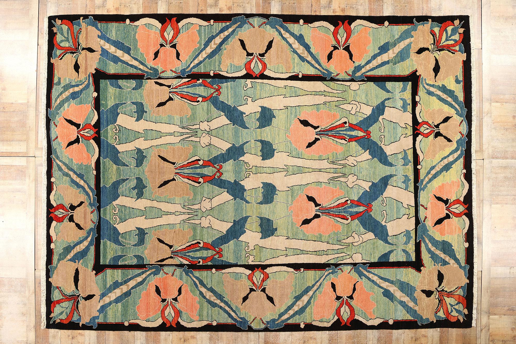 Irischer Donegal-Teppich im Vintage-Stil, inspiriert von CFA Voysey & William Morris im Angebot 2