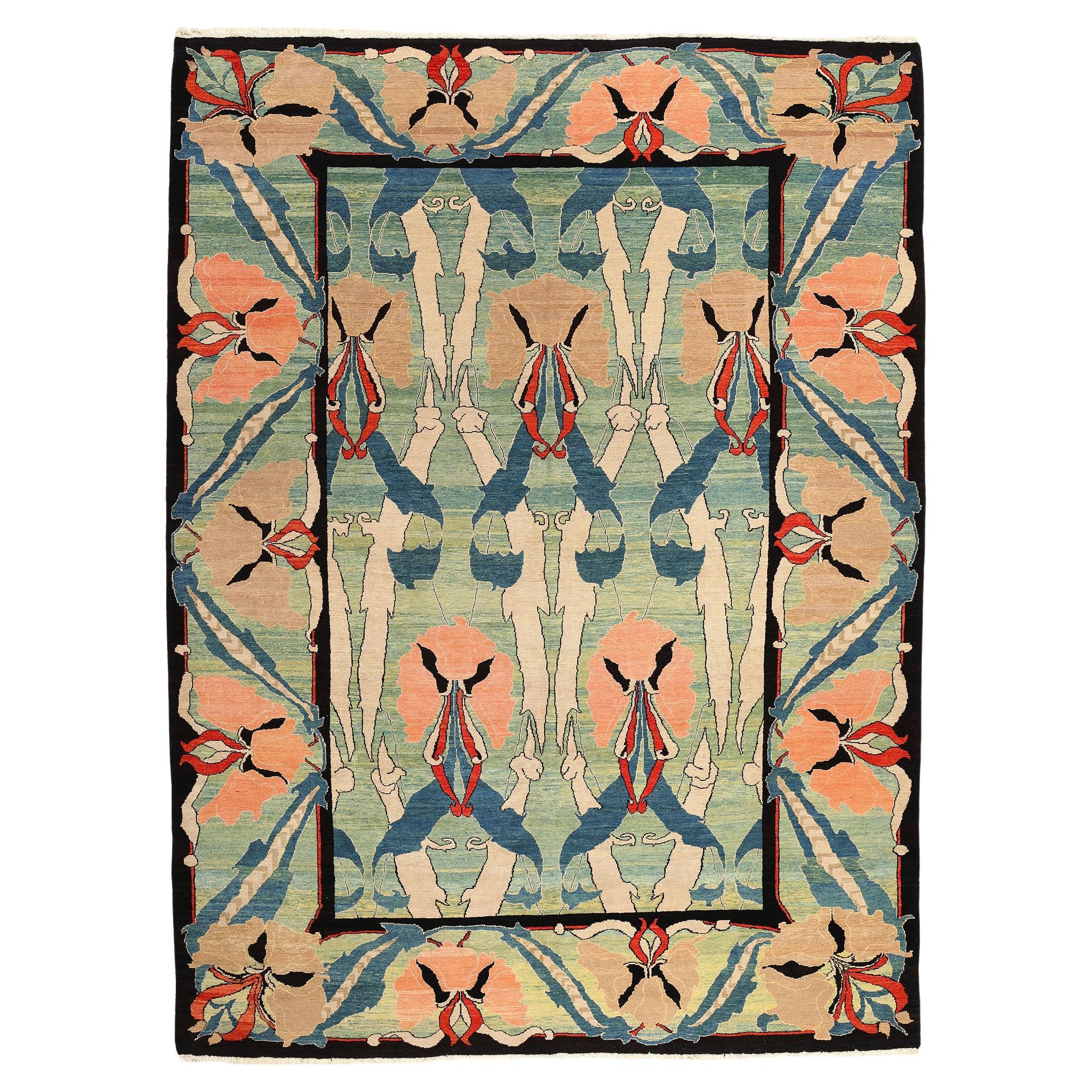 Vintage Irish Donegal Rug Inspired by CFA Voysey & William Morris For Sale