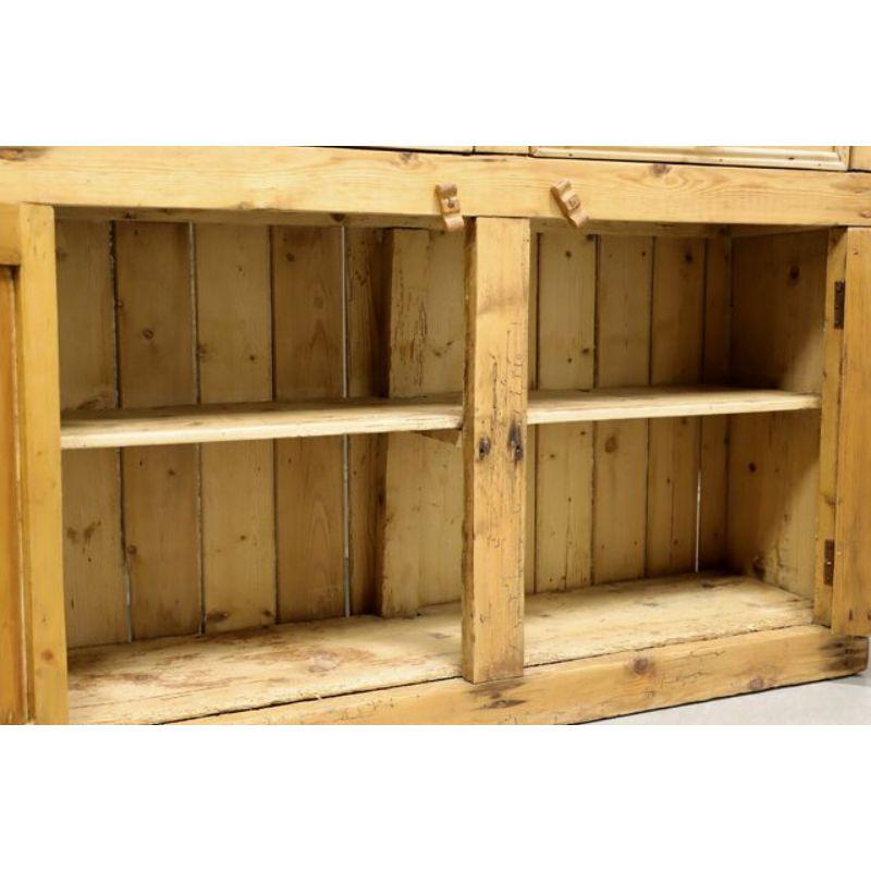 Vintage Irish Farmhouse Reclaimed Pine Hutch For Sale 1