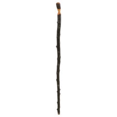 Vintage Irish Natural Wood Whittled Walking Cane