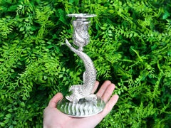 Vintage Irish Sterling Silver Fish Candle Holders