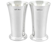 Vintage 1965 Irish Sterling Silver Vases / Beakers