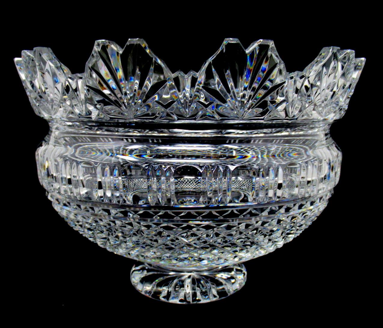 Georgian Vintage Irish Tipperary Waterford Glass Cut Crystal First Edition Kennedy Bowl