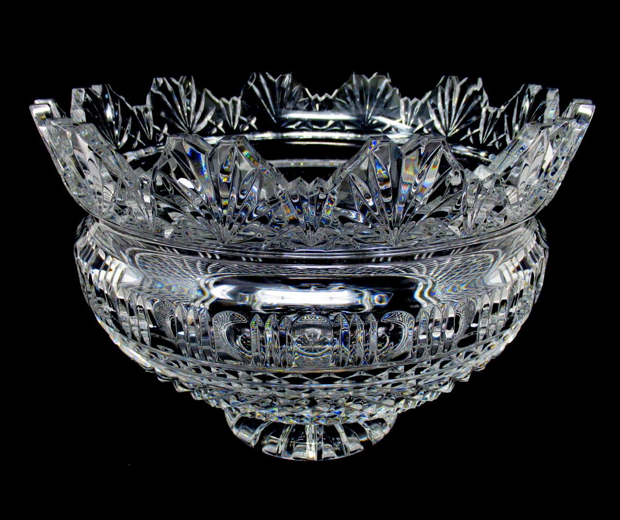 Polished Vintage Irish Tipperary Waterford Glass Cut Crystal First Edition Kennedy Bowl
