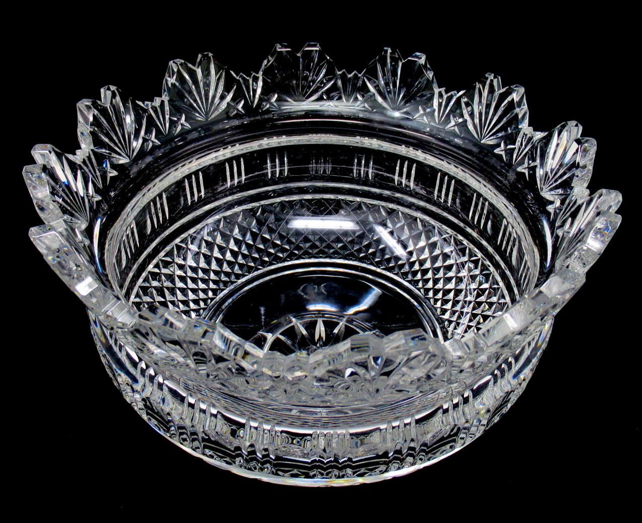 20th Century Vintage Irish Tipperary Waterford Glass Cut Crystal First Edition Kennedy Bowl
