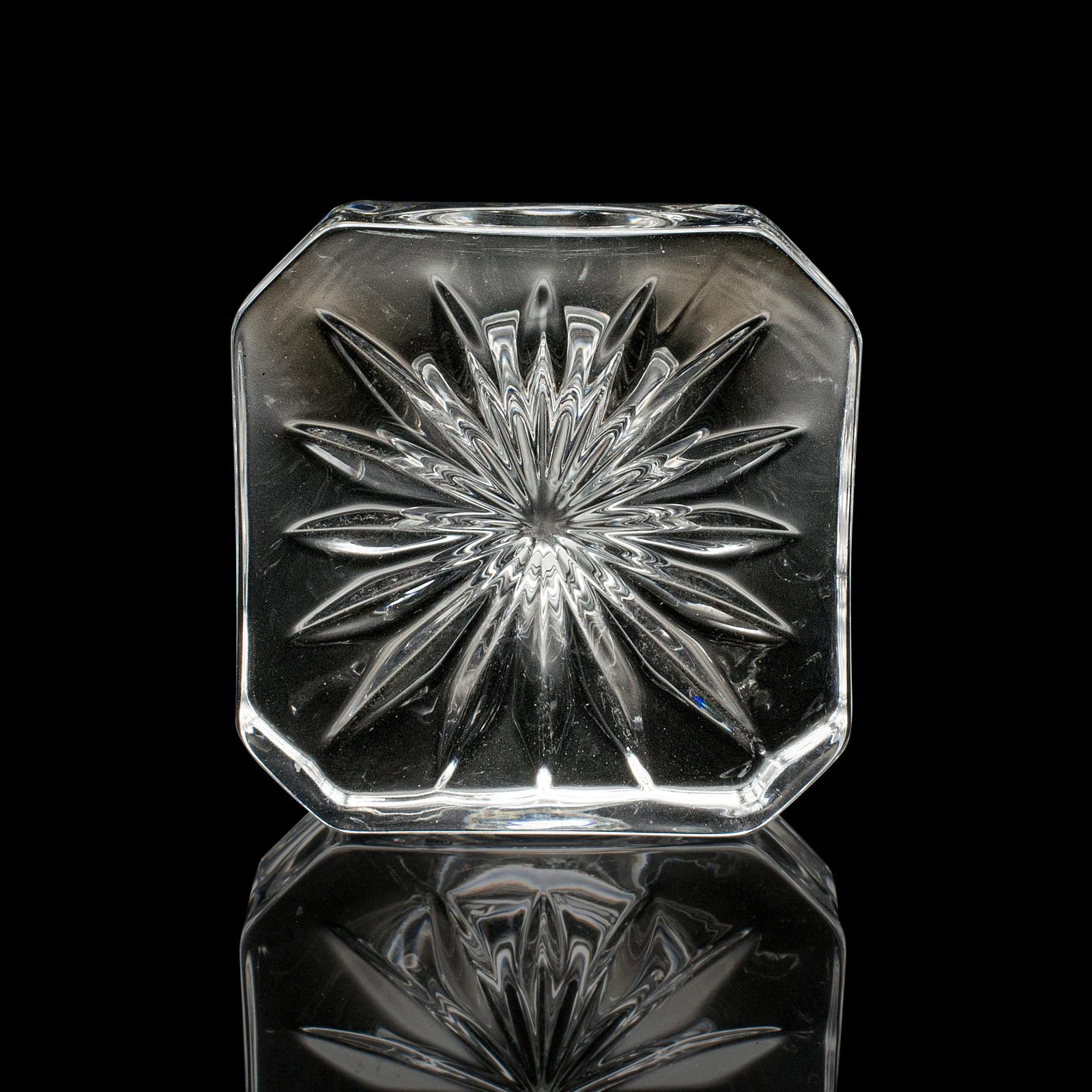 Cut Glass Vintage Irish Whiskey Decanter, Cut Crystal Glass, Spirits, Bourbon, Mid Century For Sale