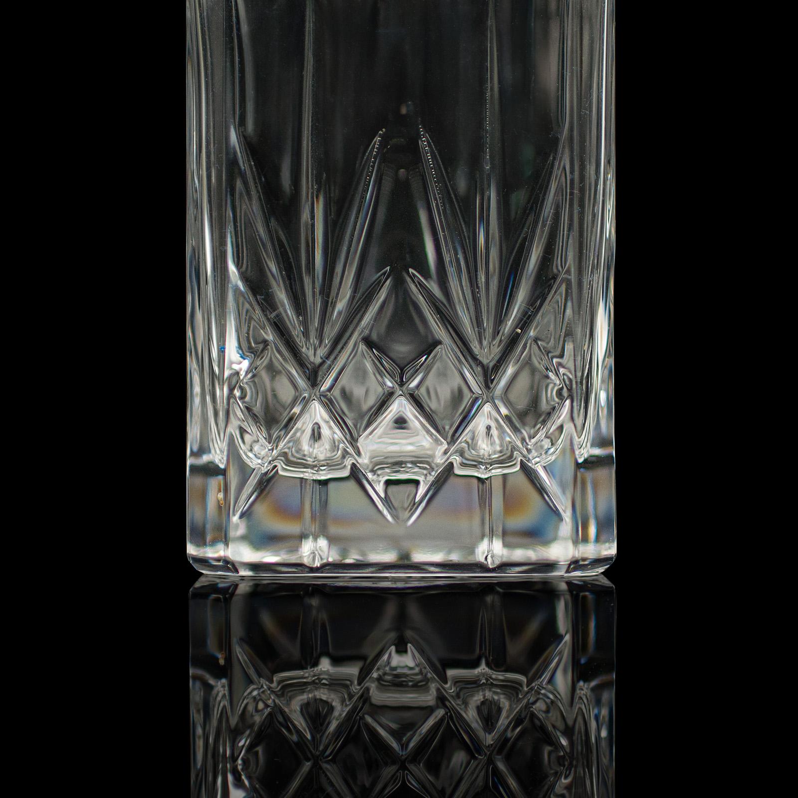 Vintage Irish Whiskey Decanter, Cut Crystal Glass, Spirits, Bourbon, Mid Century For Sale 2