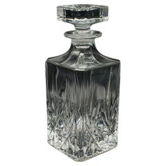Vintage Irish Whiskey Decanter, Cut Crystal Glass, Spirits, Bourbon, Mid Century
