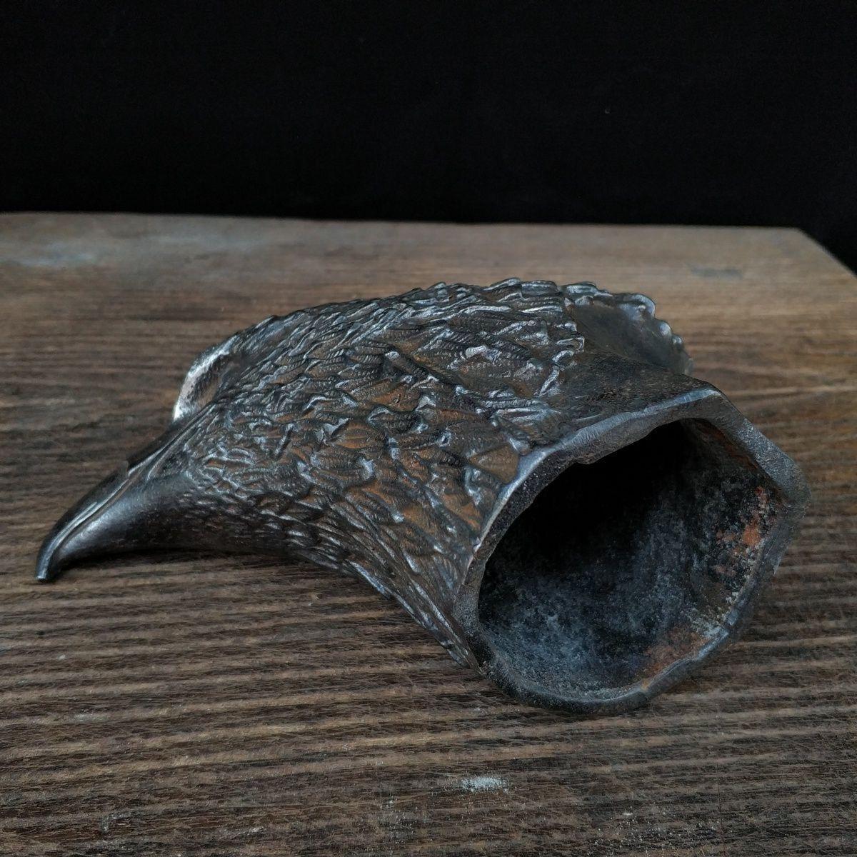 Vintage Iron 21cm Length Eagle Head Sculpture For Sale 1