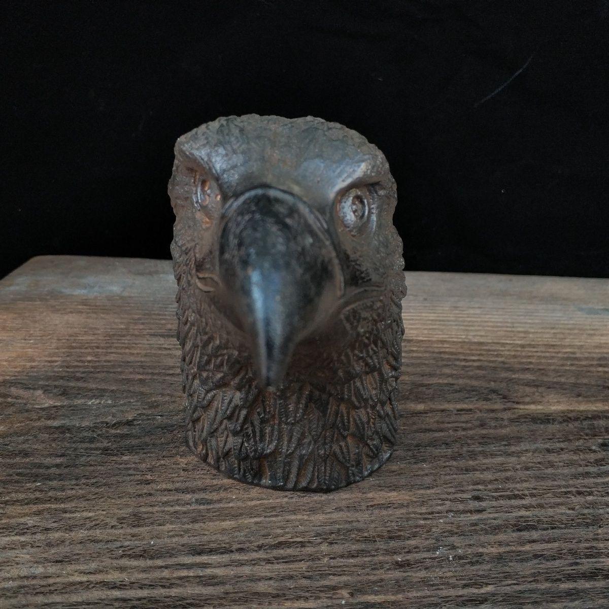 Vintage Iron 21cm Length Eagle Head Sculpture For Sale 2