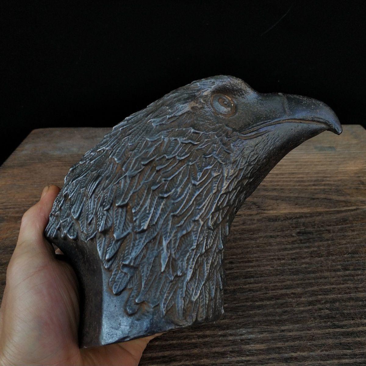 Vintage Iron 21cm Length Eagle Head Sculpture For Sale 3