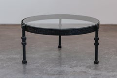 Vintage-Couchtisch aus Eisen und Glas aus Frankreich, um 1960