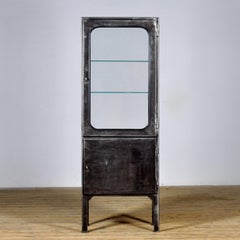 Vintage Iron And Glass Display Cabinet, 1970s