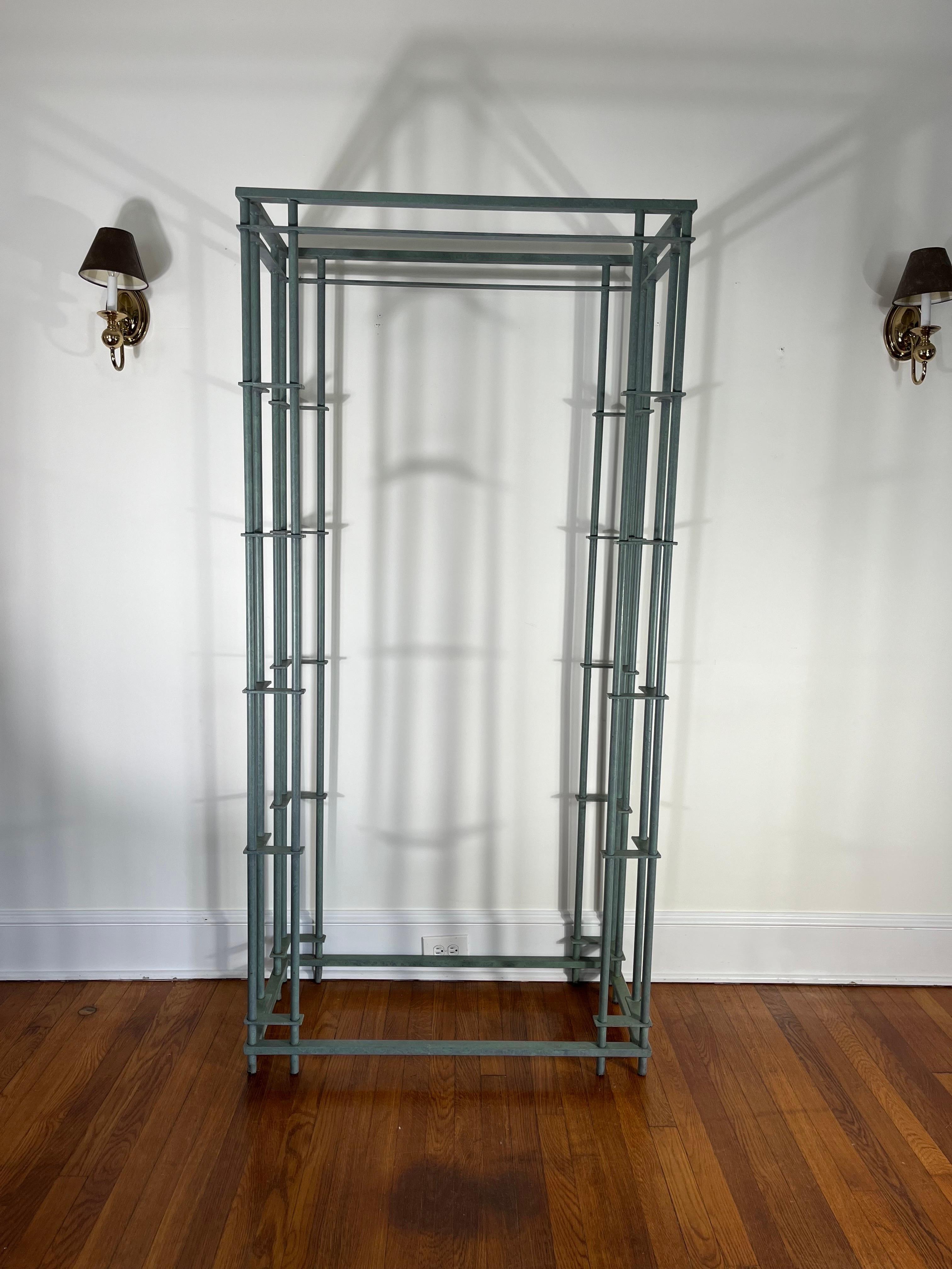Mid-Century Modern Walter Lamb Style Étagère Iron and Glass  For Sale
