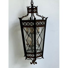 Vintage Iron And Glass Lantern