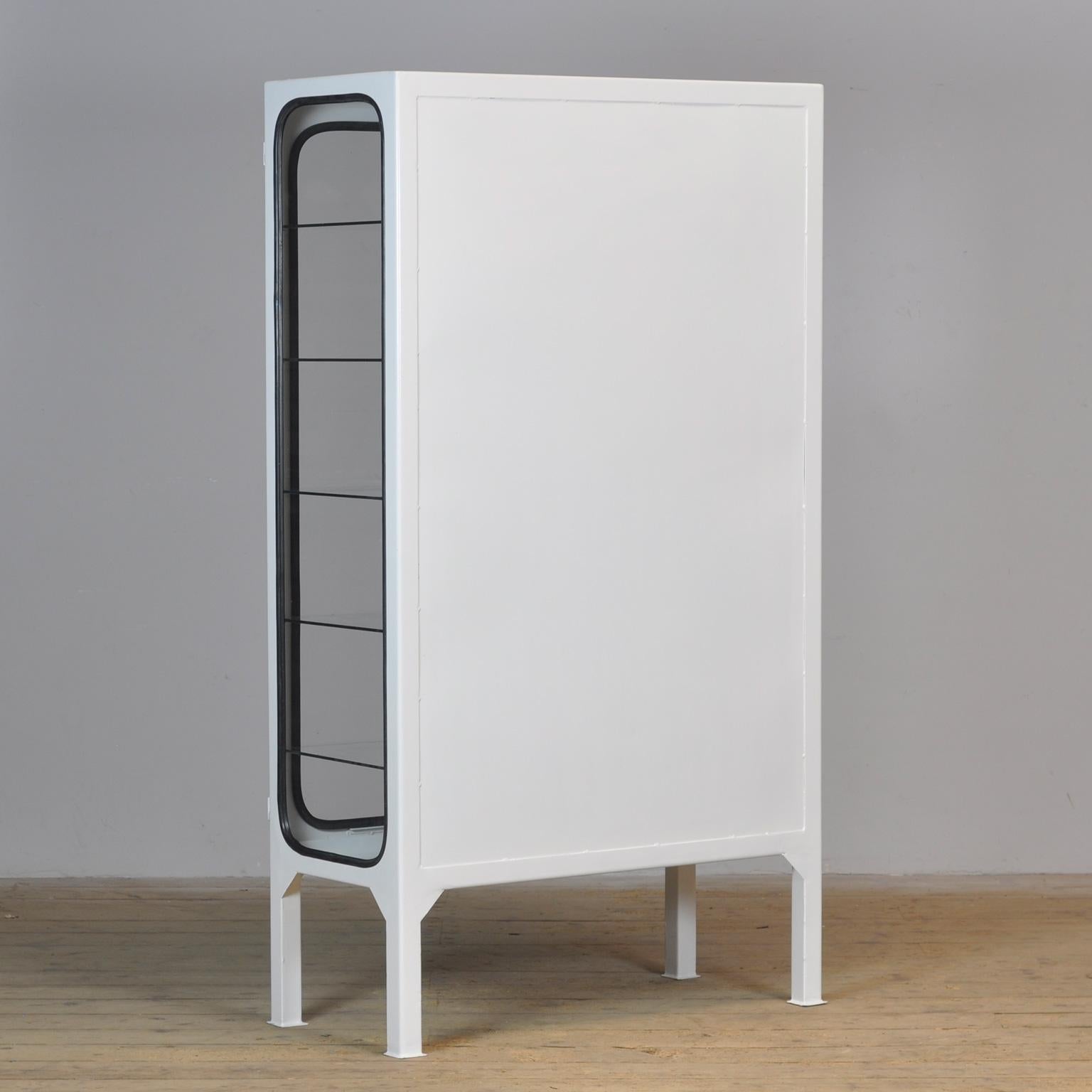 Vintage Iron And Glass Medical Cabinet, 1970’s 3