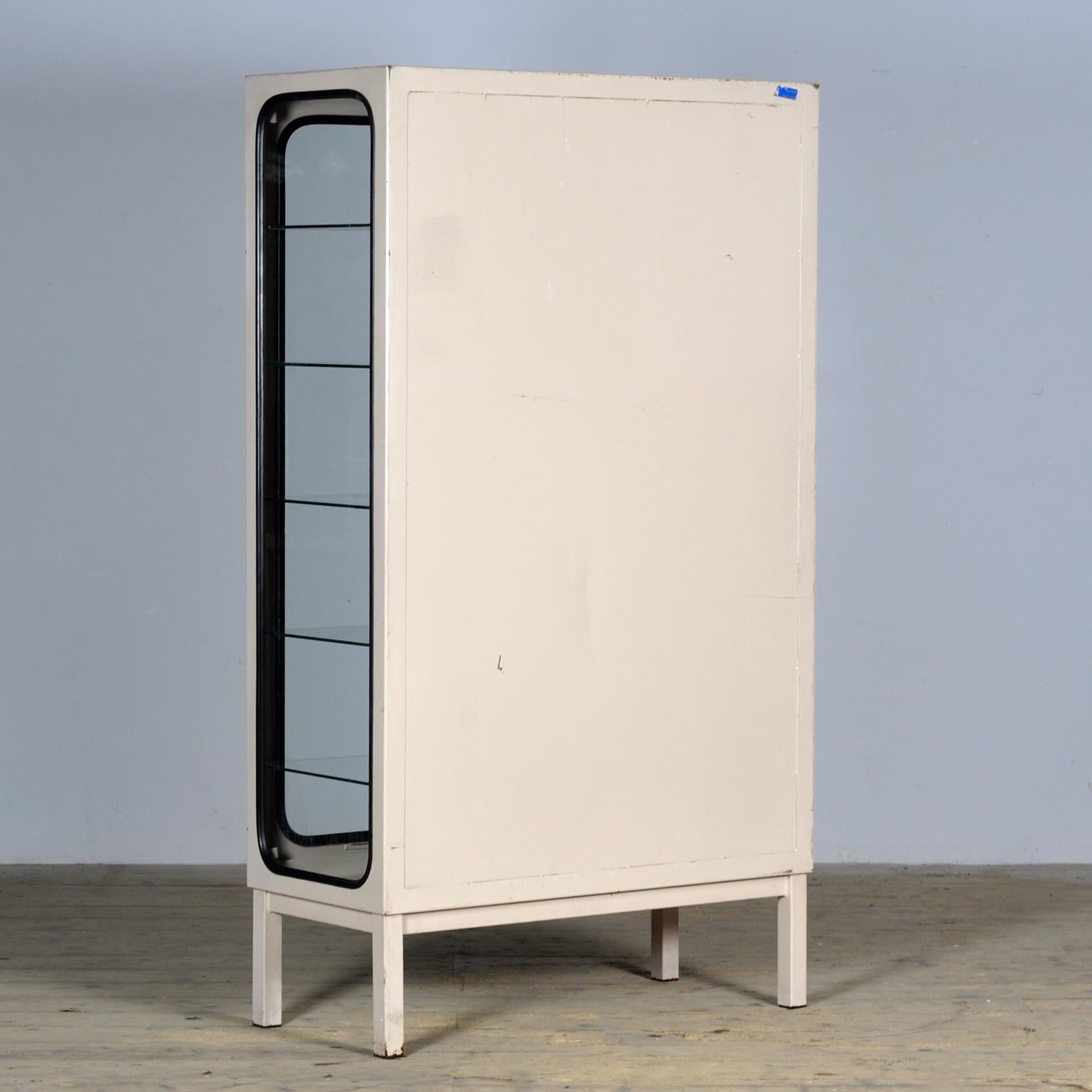 Vintage Iron And Glass Medical Cabinet, 1970s For Sale 4