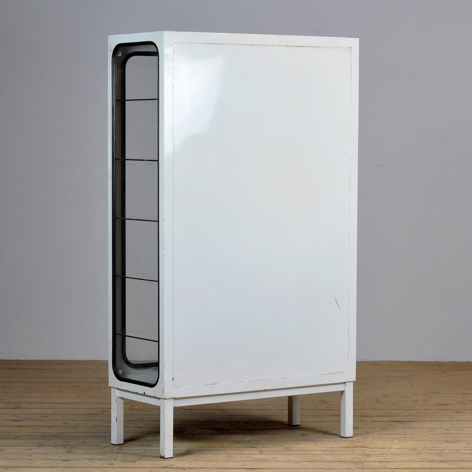 Vintage Iron And Glass Medical Cabinet, 1970s For Sale 4