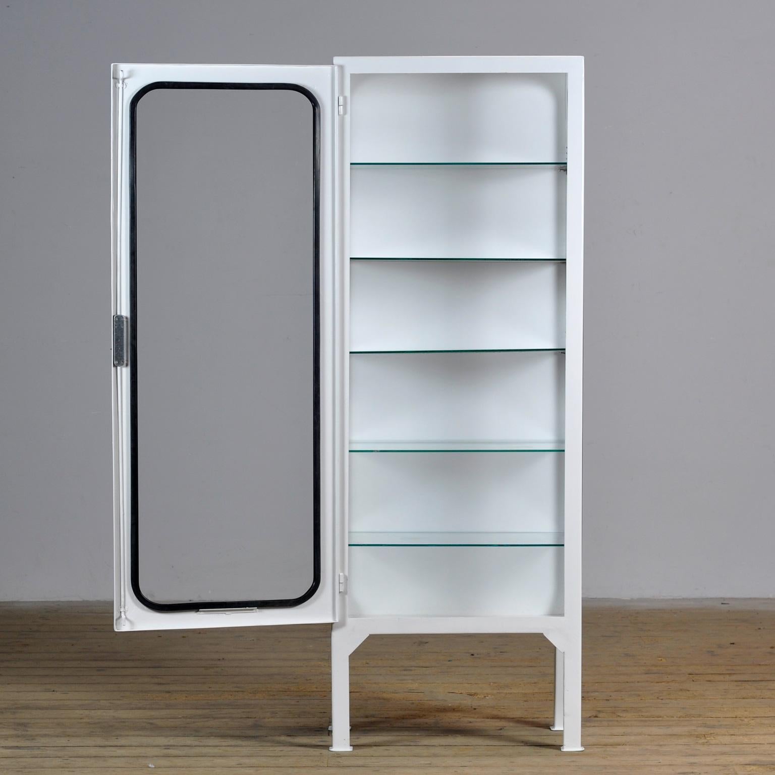 Vintage Iron And Glass Medical Cabinet, 1970’s In Good Condition In Amsterdam, Noord Holland