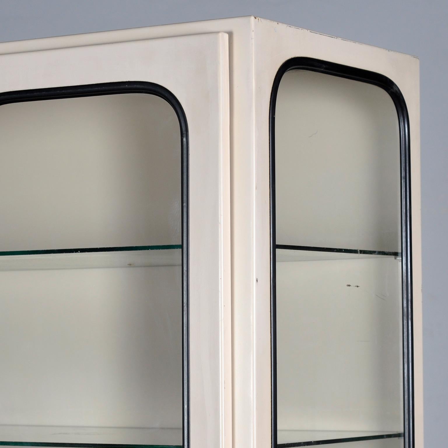 Late 20th Century Vintage Iron And Glass Medical Cabinet, 1970s For Sale