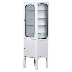 Vintage Iron And Glass Medical Cabinet, 1970s