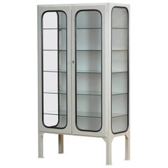 Vintage Iron And Glass Medical Cabinet, 1970s