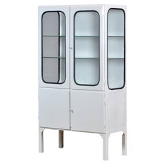 Vintage Iron And Glass Medical Cabinet, 1970s Vintage Iron And Glass Medical Cabinet, 1970s