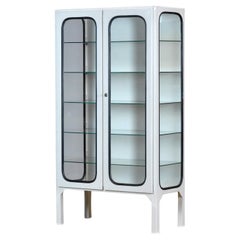 Vintage Iron And Glass Medical Cabinet, 1970’s