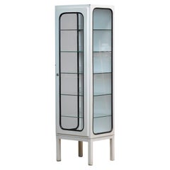Vintage Iron And Glass Medical Cabinet, 1970s