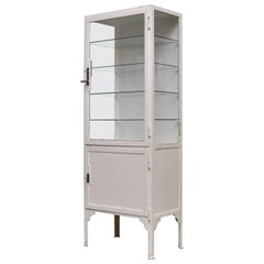 Vintage Iron and Glass Medicine Cabinet, 1940s