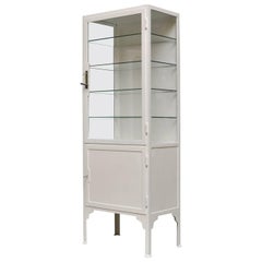 Vintage Iron and Glass Medicine Cabinet, 1940s