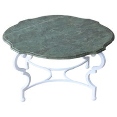 Vintage Iron and Marble Coffee Table, France, 1950s