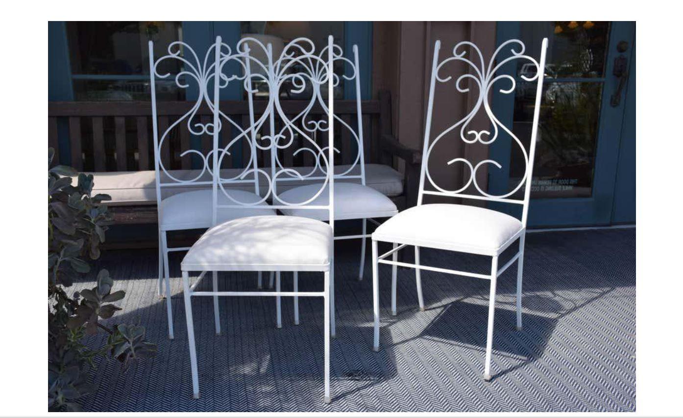 Vintage Iron and Marble Dining Set - 5 Pieces For Sale 1