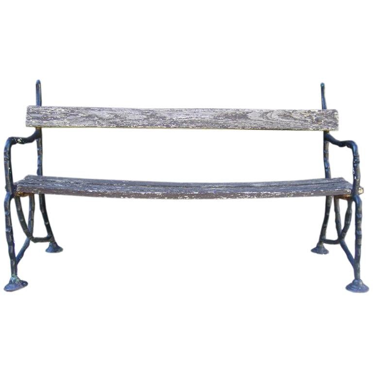 Vintage Iron and Wood Bench