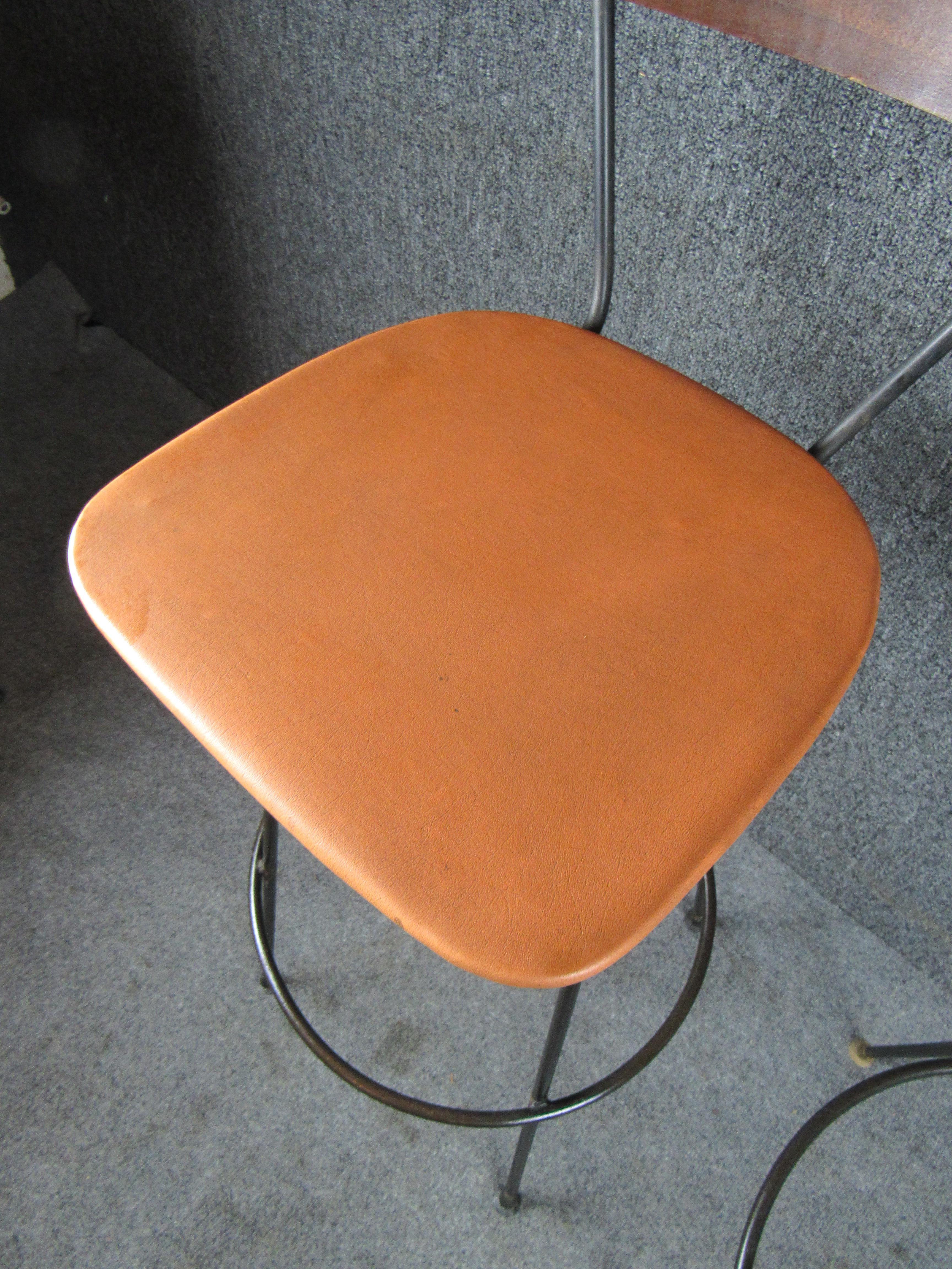 Vintage Iron Bar Stools by Clifford Pascoe For Sale 1