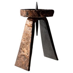 Vintage Iron Candleholder Hand with Copper Texture, 1960s
