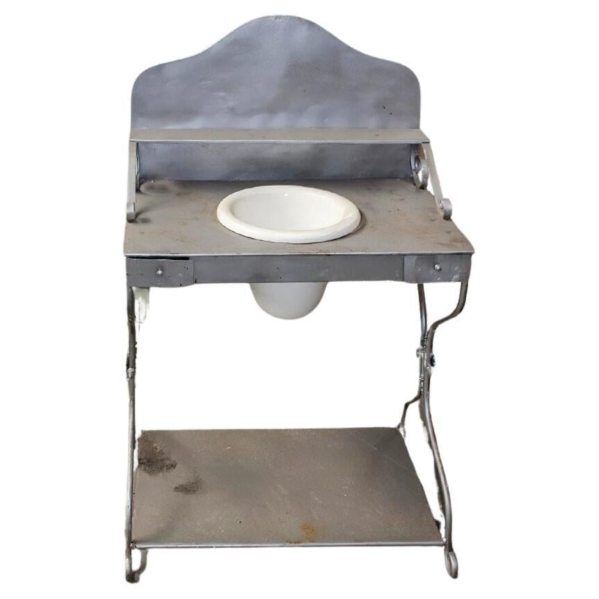 Vintage iron childrens washbasin For Sale