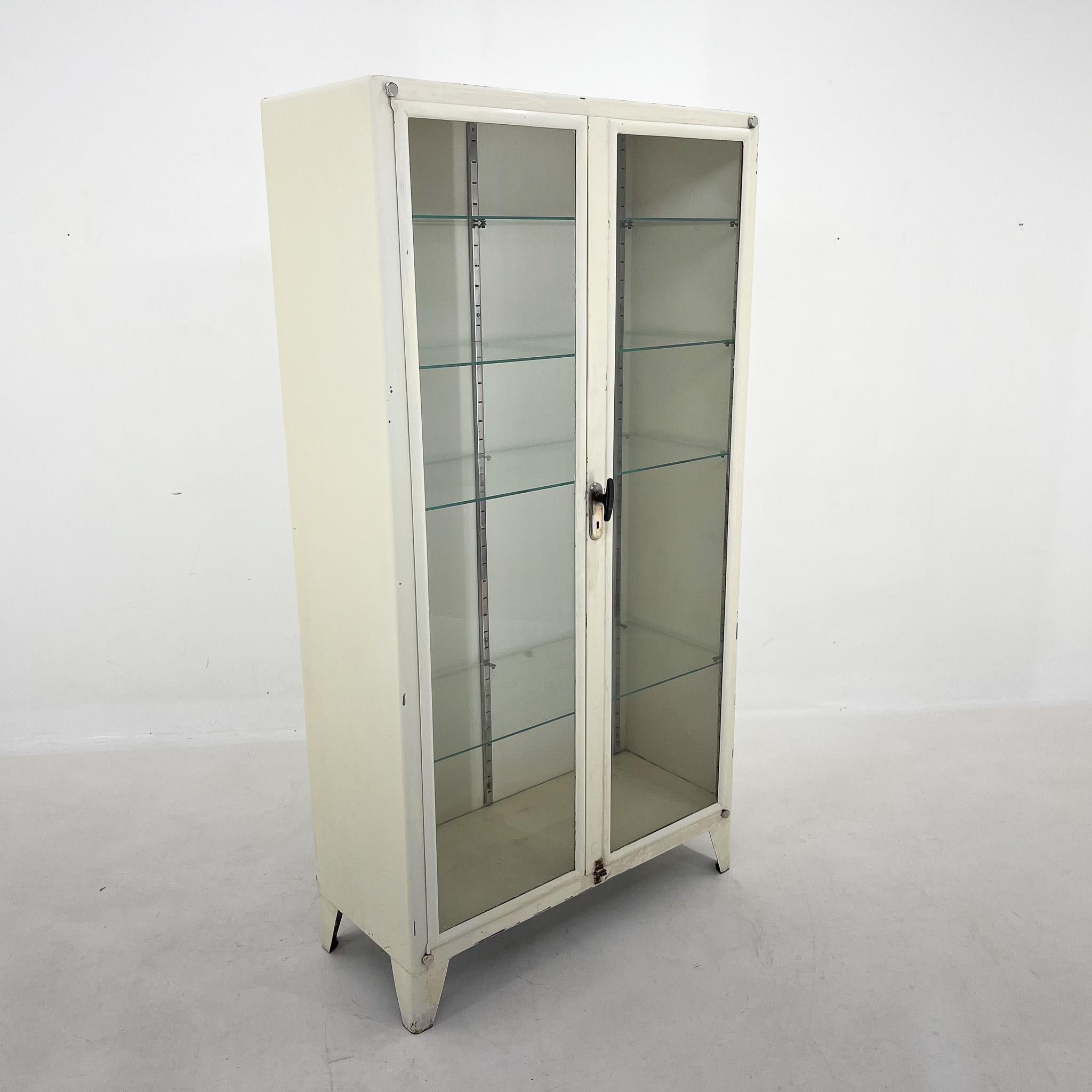 Vintage Iron Display Medical Cabinet, 1950's For Sale 5