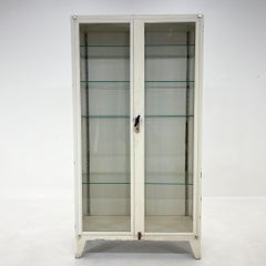 Vintage Iron Display Medical Cabinet, 1950's