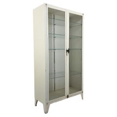 Vintage Iron Display Medical Cabinet, 1950's