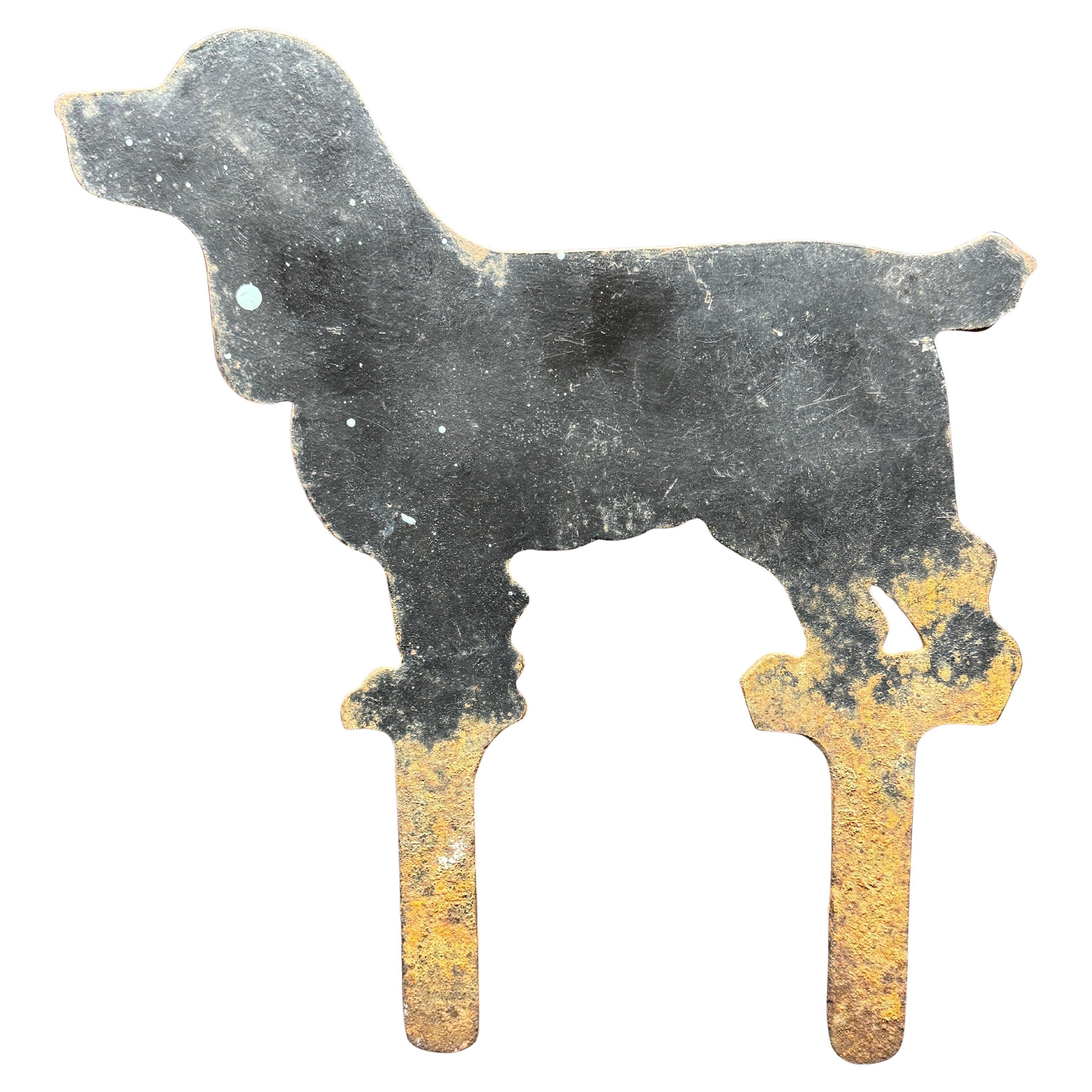 Perro vintage de hierro pintado de negro Señal de césped No te comas a mi perro ¿Por qué harías eso?