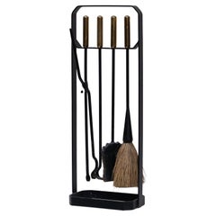 Vintage Iron Fireplace Tool Set, Circa 1980 – Original Condition, Minor Wear