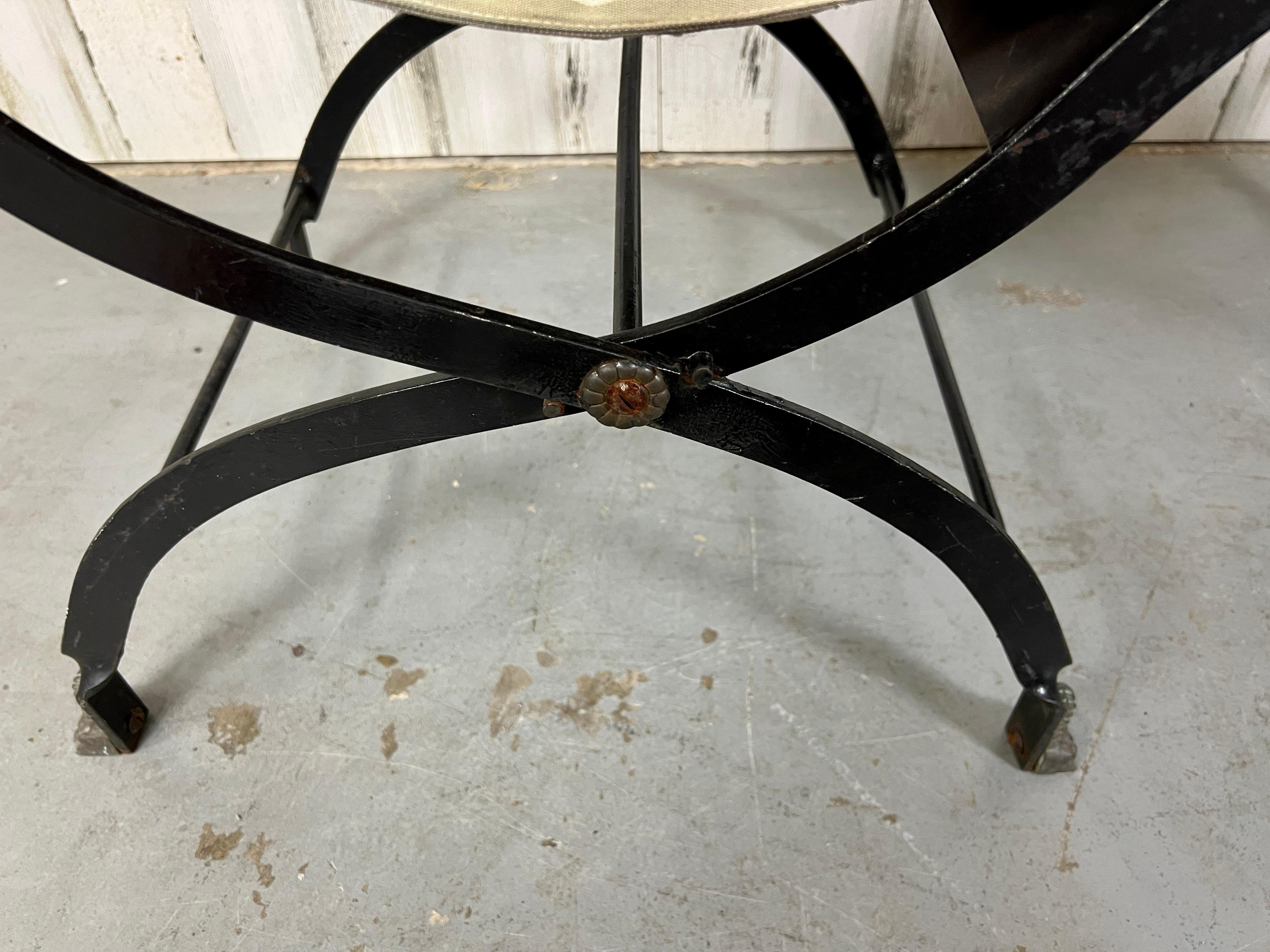 Vintage Iron Folding Sling Chairs  For Sale 7