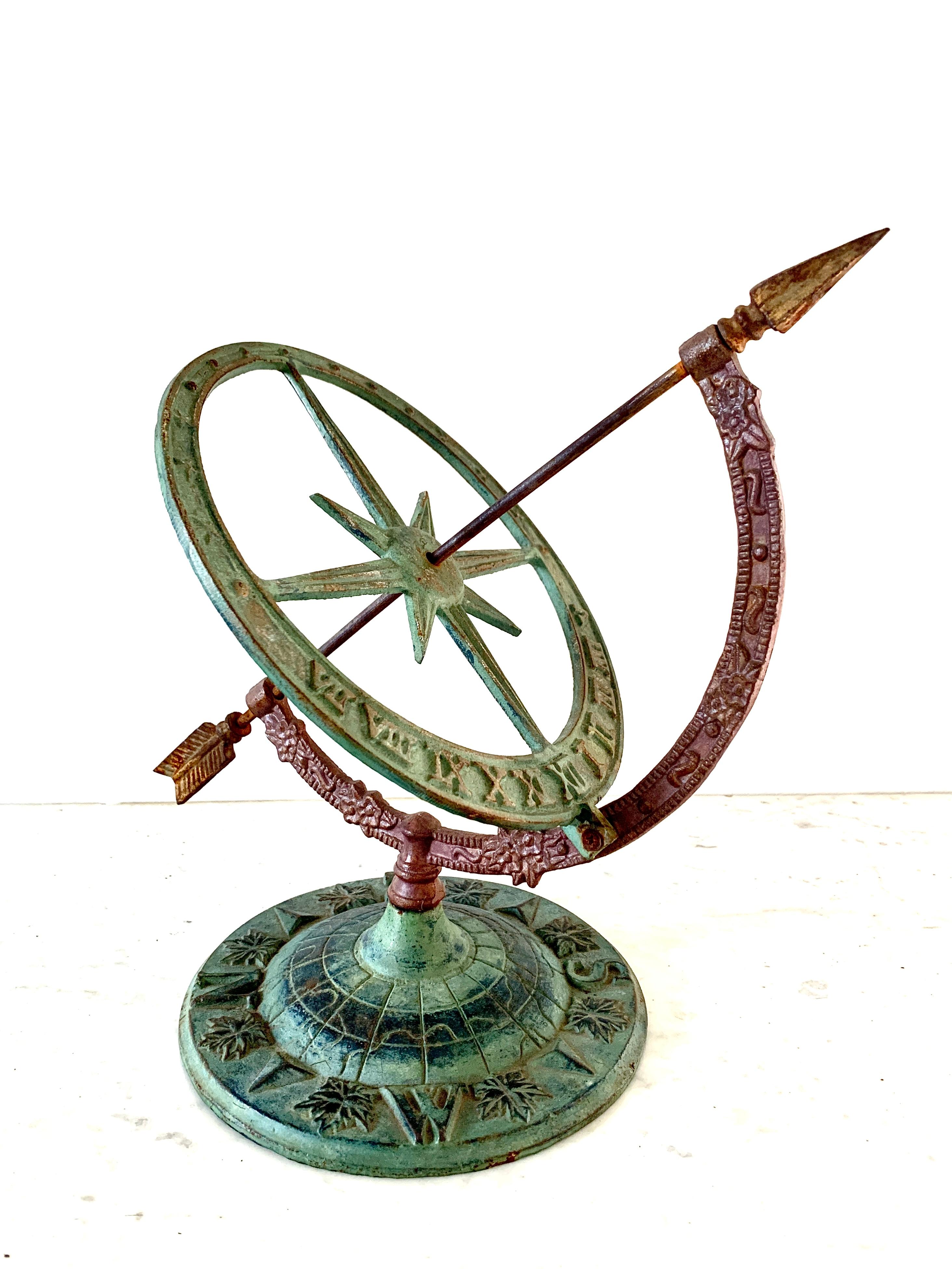 20th Century Vintage Iron Garden Armillary Sundial